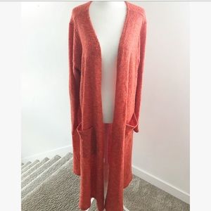 LulaRoe Sarah Orange Long Cardigan
